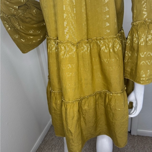 Elan Elegant Gold Tiered Dress Size Medium.   #318 - Picture 8 of 17